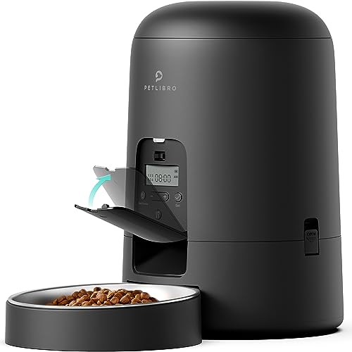 PETLIBRO Automatic Cat Feeder, Cordless Cat Feeder with Battery Powered, 180-Day Battery Life, Anti-Mistake Control Panel Design, up to 6 Meals per Day, for Cat & Dog - 2L - Black