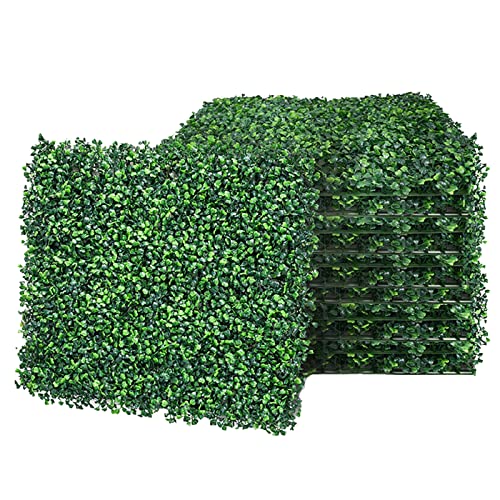 6 PCS Artificial Leaves Hedge Panels Trellis with Artificial Grass Backdrop Wall 40 X 60cm 4cm Green Grass Wall for Decor Privacy Fence Indoor Outdoor Garden - Drak Green - 6 Pcs