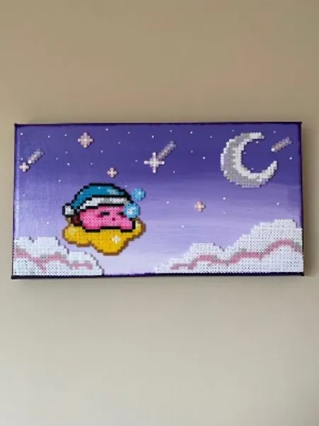 Schlafende Kirby Pixel Art auf Leinwand - Etsy
