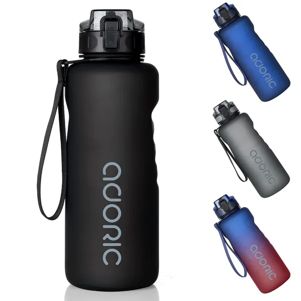 Adoric Trinkflasche Auslaufsicher Wasserflasche 1,5L BPA Frei Große Sportflasche aus Tritan Leicht Nachhaltig für Sport, Fitness, Fahrrad, Outdoor , Wandern, Yoga, Gym