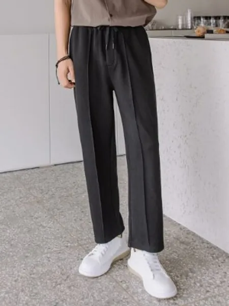 DAZY Men Press Crease Drawstring Waist Sweatpants