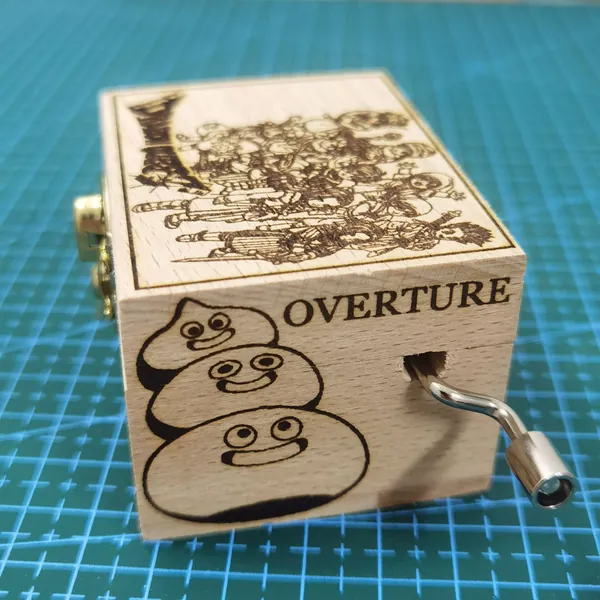 Dragon Quest DQ Overture Hand Cranked Wooden Melody Music Box Personalized Engraved Gift