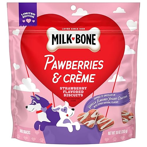 Milk-Bone Pawberries & Crème Strawberry Flavored Dog Biscuits, 10 oz. Bag