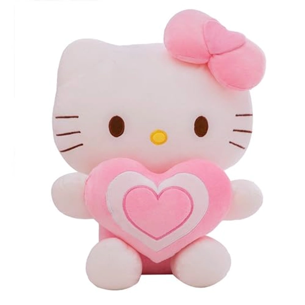 Yonclap Stuffed Animals Kawaii Cat Fluffy Hugging Pillow with Love Heart, Great Gift for Kids, Friends and Family (Love-b) - Love-b