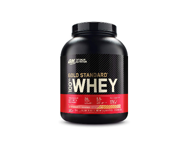 Optimum Nutrition Gold Standard 100% Whey Protein Powder, Strawberry Banana, 5 Pound (Packaging May Vary) - Strawberry Banana 5 Pound (Pack of 1)