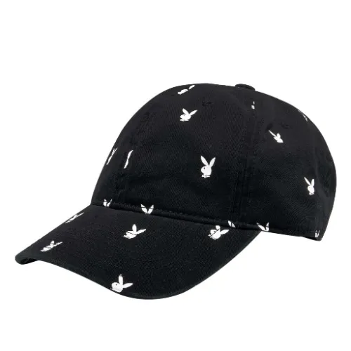 All-Over Rabbit Head Hat | Black with White Bunnies