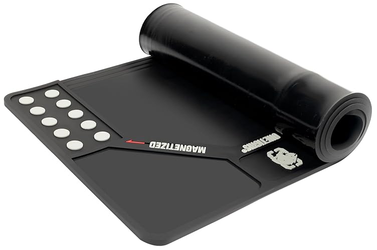 OneTigris Gun Cleaning Mat Rifle Pistol Gun Mat with Magnetic Dots, Non-Slip Oil Resistant - Black&Large for Rifle