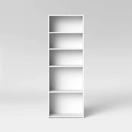 5 Shelf Bookcase White - Room Essentials™: Modern Style, Wood Composite, Open Shelving, 71.18" Tall
