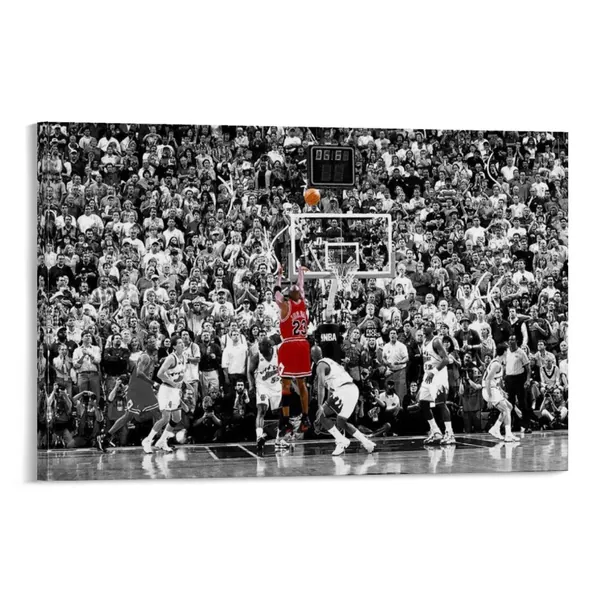 Poster, Motiv: Michael Jordan, dekoratives Gemälde, Leinwand, Wandkunst, Wohnzimmer, Poster, Schlafzimmer, Gemälde, 30 x 45 cm - 12x18inch(30x45cm) Rahmenstil1