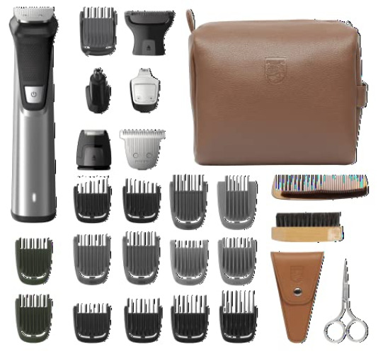Philips Norelco Multi Groomer 29 Piece Mens Grooming Kit, Trimmer for Beard, Head, Body, and Face - NO Blade Oil Needed, MG7791/40 - Old Version