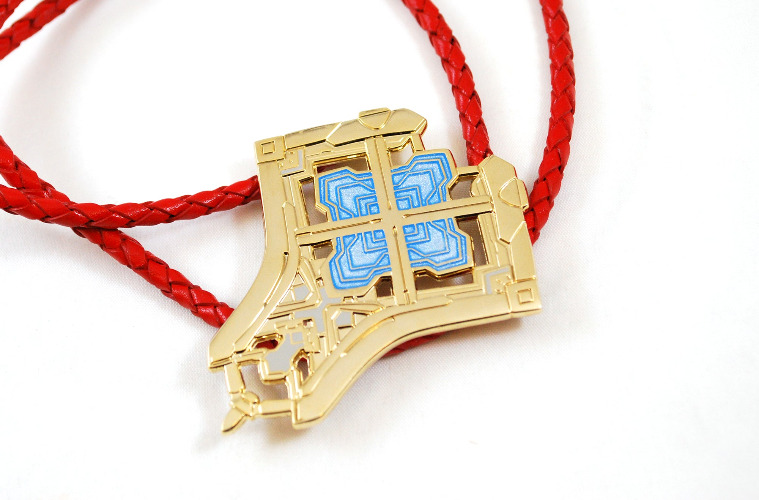 XC3 Castle Key as a Necklace Keychain or Pin Metal and Enamel | 24" Cosplay-look Red Necklace