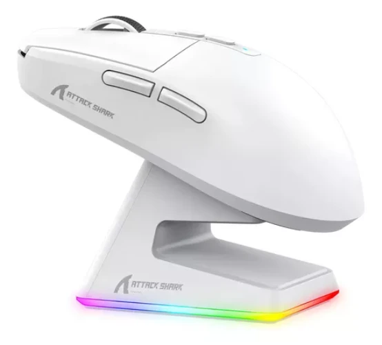 Mouse Sem Fio Trimodo X6 Pixart Paw3395 Peso Leve De 55g Cor Branco
