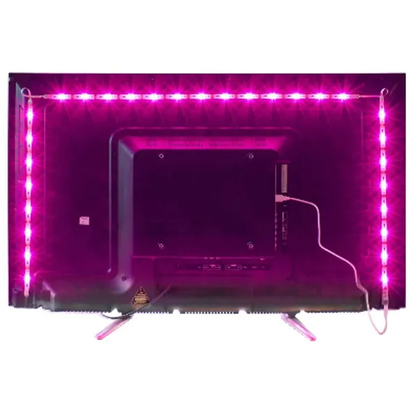 2M LED TV Backlight USB Bias Lighting with 16 Colors and 4 Dynamic Mode for 40 To 60 Inch HDTV,PC Monitor,Led Light Strip.(4pcs x 50cm Led Strips)