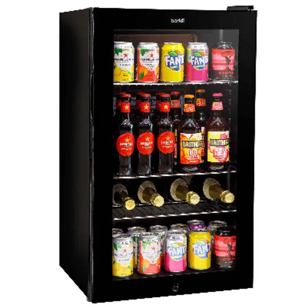 Baridi 80L Under Counter Drinks/Beer  Wine Fridge with LED Light, Black - DH13