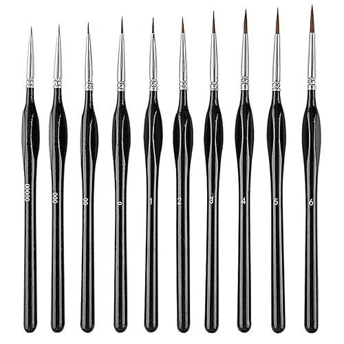 10PCS Professional Detail Paint Brush, Small Paint Brush Mini Brushes Miniature Art Brushes Model Paint Brushes Miniature Artist Painting Brush Fine Detail Paint Brush Micro Acrylic Paint Brushes Set
