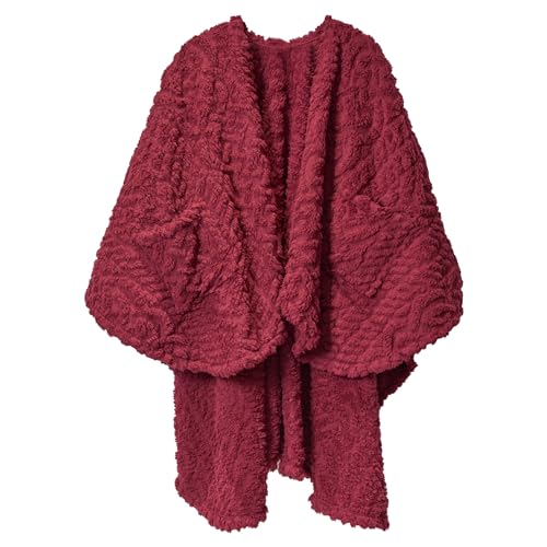 Fuzzy Wearable Fleece Blanket with Pockets