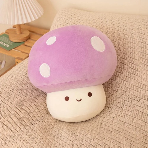 Colorful Cozy Pastel Mushroom Plushie Toy - purple / 23cm
