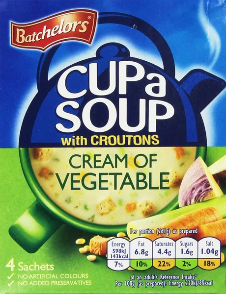 Batchelors Cup A Soup with Croutons Cream Of Vegetable 4S 120G - PACK OF 1