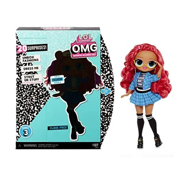 
                            LOL Surprise OMG Series 3 Class Prez Fashion Doll With 20 Surprises Including Exclusive Doll, Outfit, Shoes, Accessories, Hat, Purse, Hairbrush, Doll Stand, Closet/Dress Room Playset | Kids 4-15 Years
                        