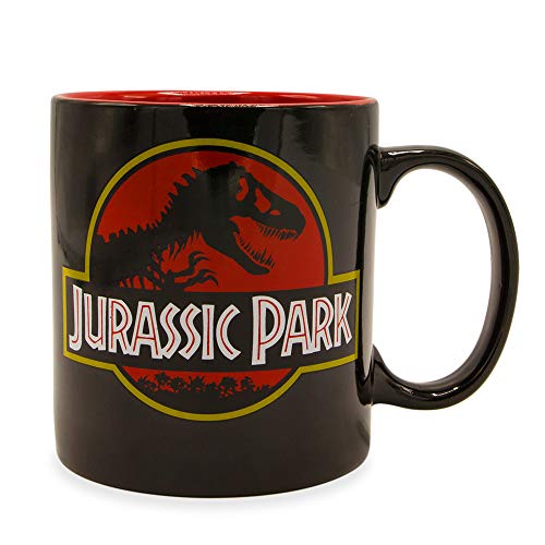 Silver Buffalo Jurassic Park Logo Jumbo Ceramic Coffee Mug, 20 Ounces - 20oz Jurassic Park Logo