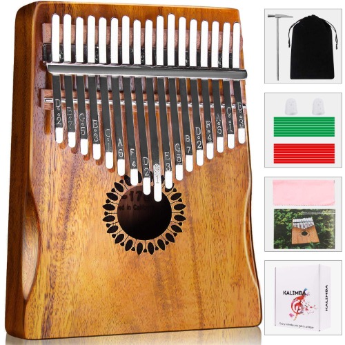 Newlam Kalimba Thumb Piano 17 Keys, Portable Mbira Finger Piano Gifts for Kids and Adults Beginners - 