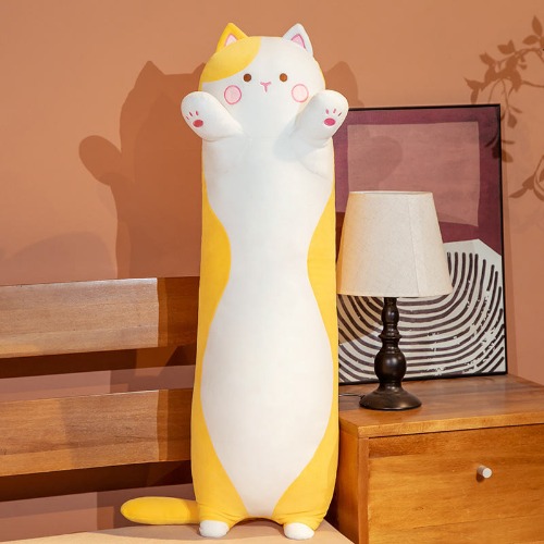 Soft and cuddly long cat - Yellow / 90cm
