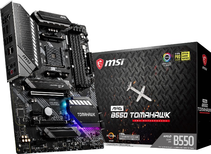 MSI MAG B550 TOMAHAWK Gaming Motherboard (AMD AM4, DDR4, PCIe 4.0, SATA 6Gb/s, M.2, USB 3.2 Gen 2, HDMI/DP, ATX, AMD Ryzen 5000 Series processors) - MSI MAG B550 TOMAHAWK