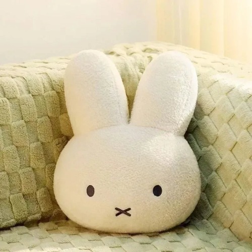 Cute White Rabbit Head Doll  Kawaii Plush Pillow Cozy Cushion 40cm - A-40X30X16CM