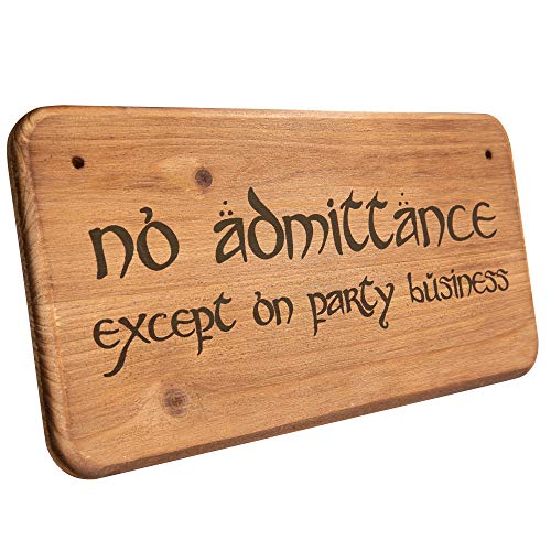 getDigital Wooden Sign No Admittance except on Party Business - Wall Decoration Plague for Geeks, Nerds and Fantasy Fans - 13 x 15 x 1 cm Wood