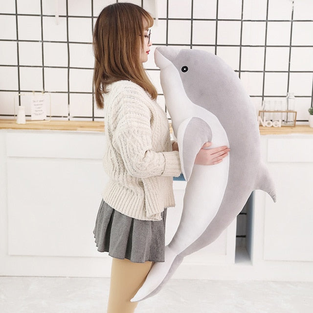 Super Big Dolphin Plushie (3 COLORS, 5 SIZES) - 63" / 160 cm / Gray