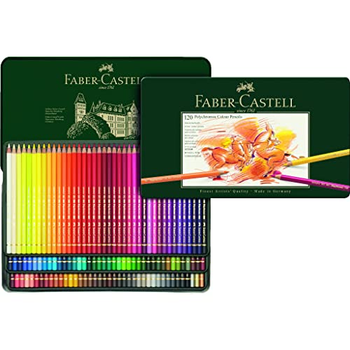 Faber-Castell Polychromos Artists' Color Pencils - Tin of 120 Colors - Premium Quality Artist Pencils - 1 Count (Pack of 120)
