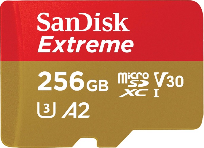 SanDisk 256GB Extreme microSDXC UHS-I Memory Card with Adapter - Up to 160MB/s, C10, U3, V30, 4K, A2, Micro SD - SDSQXA1-256G-GN6MA - Card Only 256GB