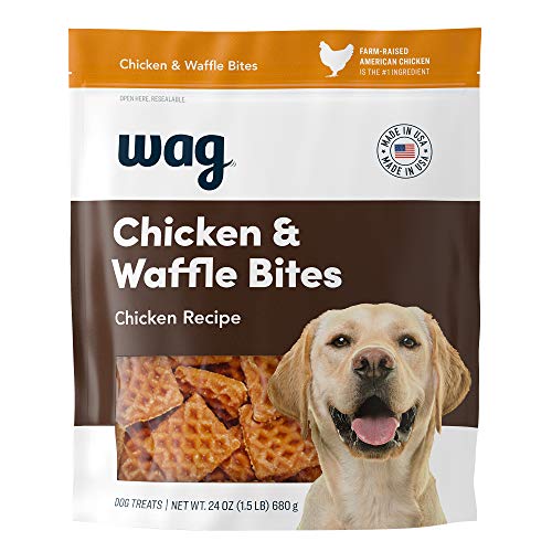 Amazon Brand - Wag Dog Treats Chicken and Waffle Bites 24oz - 24 Ounce (Pack of 1)