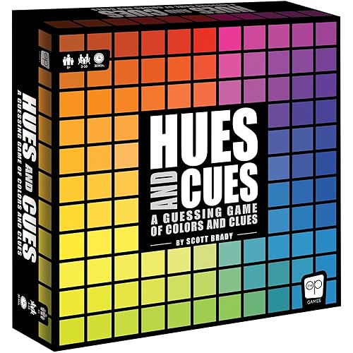 HUES and CUES - Vibrant Color Guessing Board Game for 3-10 Players Ages 8+, Connect Clues and Guess from 480 Color Squares - Board Games
