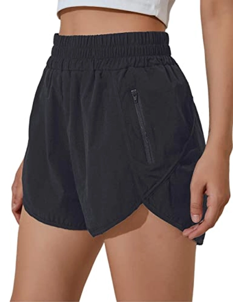 Women's Athletic Shorts High Waisted Running Sporty Gym Elastic