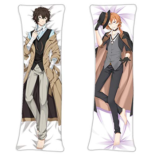 Chūya Nakahara Osamu Dazai Bungo Stray Dogs Body Pillowcase 150cmx50cm(60inx20in) Japanese Textile & Smooth Knit Anime Manga Throw Pillow Cover
