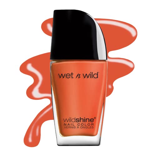 Wet n Wild Wild Shine Nail Color Orange Red Nuclear War - Nuclear War