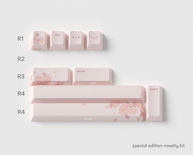 sakura keycaps | hiragana / with novelty kit
