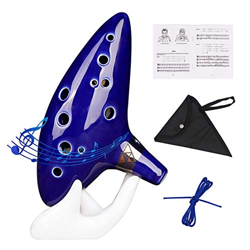 ZETONG Legend of Zelda Ocarina 12 Hole Alto C with Textbook and Protective Bag, Perfect for Beginners and Professional Performance - Blue