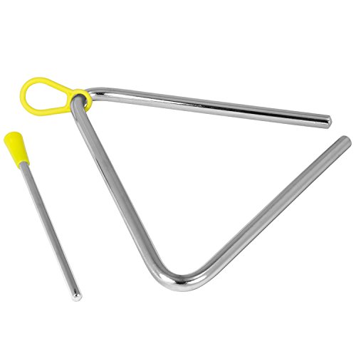 TIGER TRI7-MT 15CM (6") Heavy-Duty Steel Triangle Instrument, Complete with Rubberised Handle and Beater, Ideal for Early Development of Rhythm and Primary School Use - Single Pack - Single
