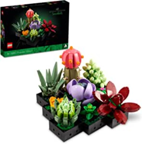 LEGO Icons Succulents 10309 Artificial Plants Set for Adults, Home Decor, Birthday, Creative Housewarming Gifts, Botanical Collection, Flower Bouquet Kit for Valentine's Day