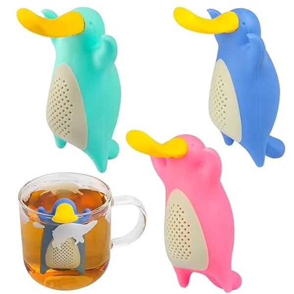 Silicone Tea Infuser Set for Loose Tea, Tomorotec Cute Animal Tea Strainer Duckbill (3 Pack)