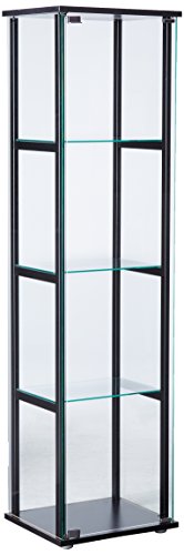 Coaster Home Furnishings 4-Shelf Glass Curio Cabinet Black and Clear - 16.8 in x 14.2 in x 63.7 in