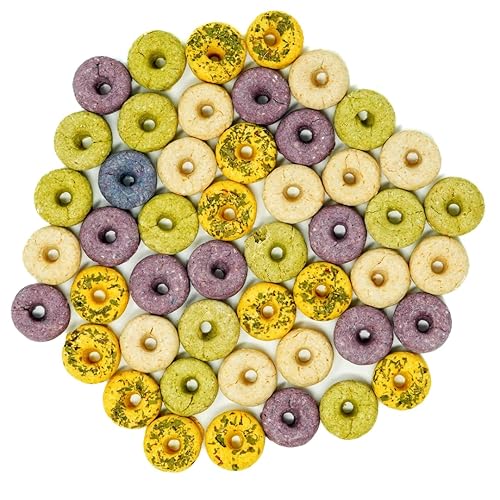 No Furries Delights 15pcs Mini Donuts Variety Pack 30g, 100% Organic & All Natural Treat for Rabbit Hamster Guinea Pig Chinchilla Pet Rat Mice, Healthy Small Animal Enrichment Bonding Reward Training