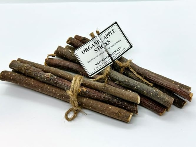 Apple Stick Chew Toy for Rabbits, Hamsters, Guinea Pigs, Chinchillas and Other Small Animals, All Natural Pet Wood Chew 100g No Furries Delights