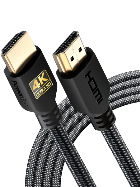 PowerBear 4K HDMI Cable 10 ft | High Speed, Braided Nylon & Gold Connectors, 4K @ 60Hz, Ultra HD, 2K, 1080P & ARC Compatible | for Laptop, Monitor, PS5, PS4, Xbox One, Fire TV, Apple TV & More