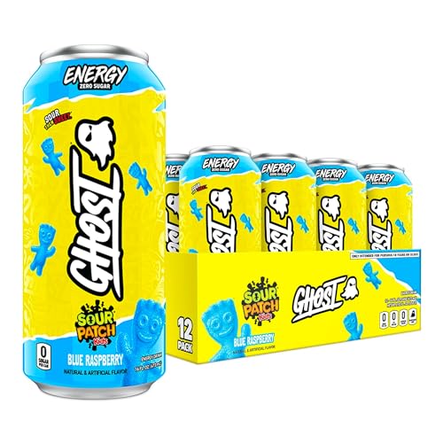 GHOST Energy Drink - 12-Pack, Sour Patch Kids Blue Raspberry, 16oz