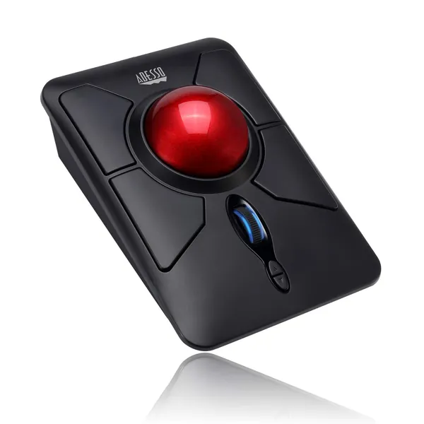 Adesso iMouse T50 Wireless Ergonomic Finger Trackball Mouse with Nano USB Receiver, Programmable 7 Button Design, and 5 Level DPI Switch, for Left and Right Hand - 