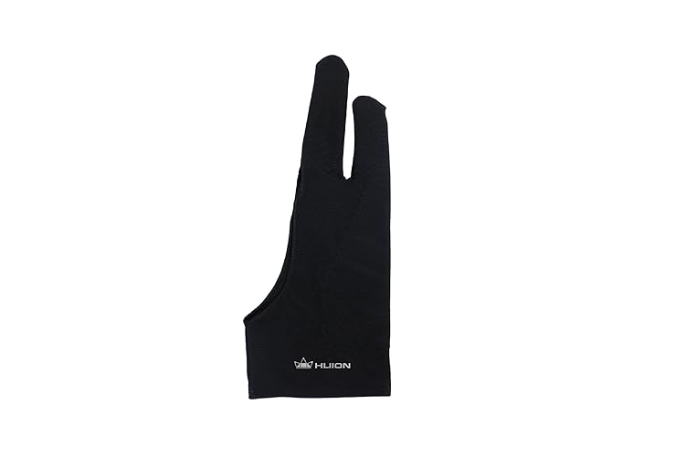 HUION Palm Rejection Artist Glove Two-Finger Glove for Graphic Drawing Tablet iPad Monitor Painting, Paper Sketching, Good for Left and Right Hand - Medium - Palm Rejection