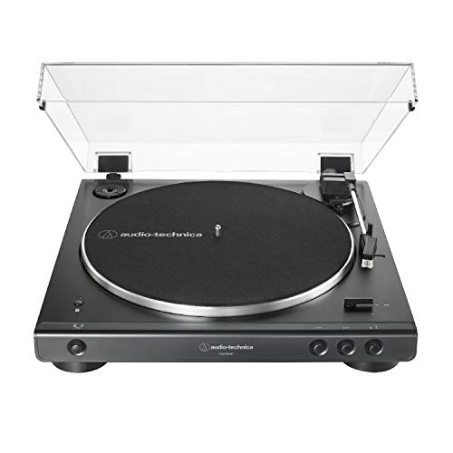 Audio-Technica AT-LP60XBT-BK Fully Automatic Bluetooth Belt-Drive Stereo Turntable, Black, Hi-Fi, 2 Speed, Dust Cover, Anti-Resonance, Die-cast Aluminum Platter - Black - Standalone Turntable